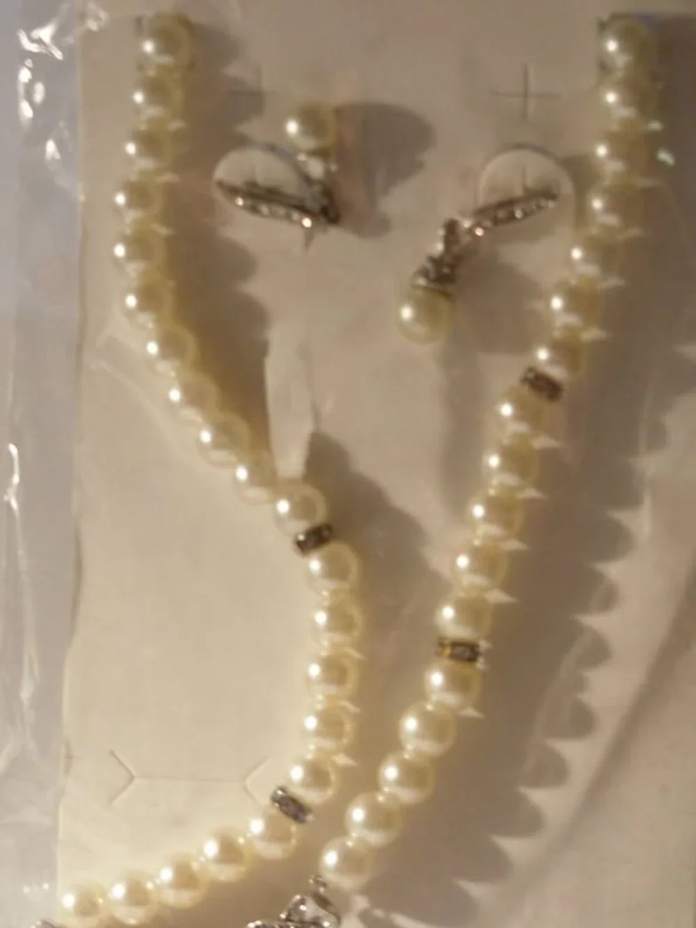 Fashion Jewelry Pearl earring & Pearl necklace new IN PACKAGE